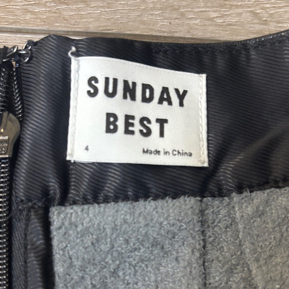 Aritzia Sunday Best Black Vegan Leather Pleated Skater Skirt - Picture 3 of 11
